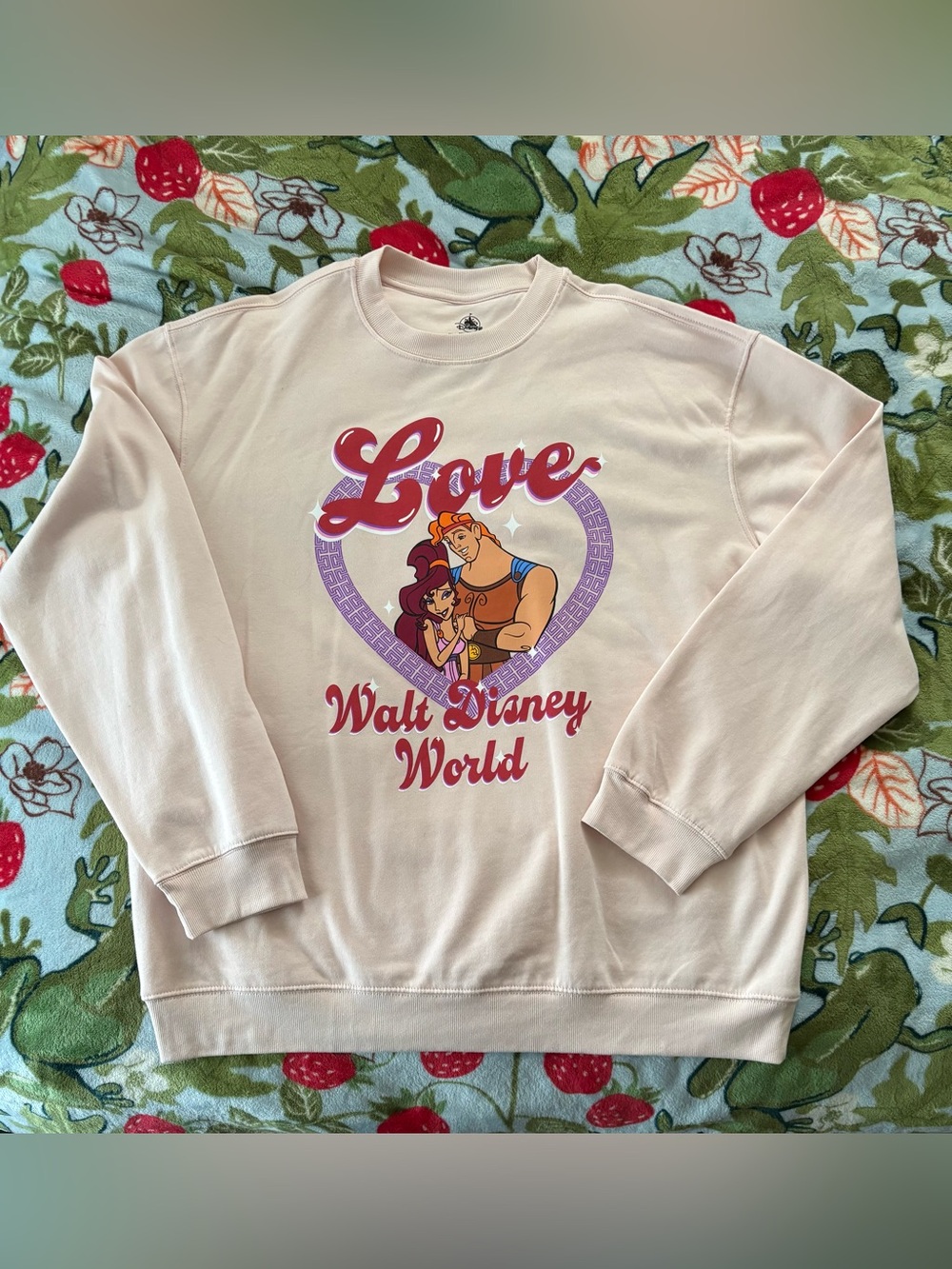 Walt Disney World Hercules & Meg Valentine’s Day Love Crewneck Sweatshirt XL